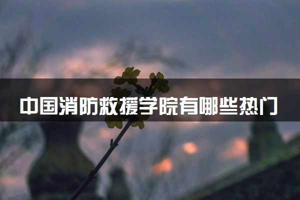 中国消防救援学院有哪些热门专业 推荐的王牌专业