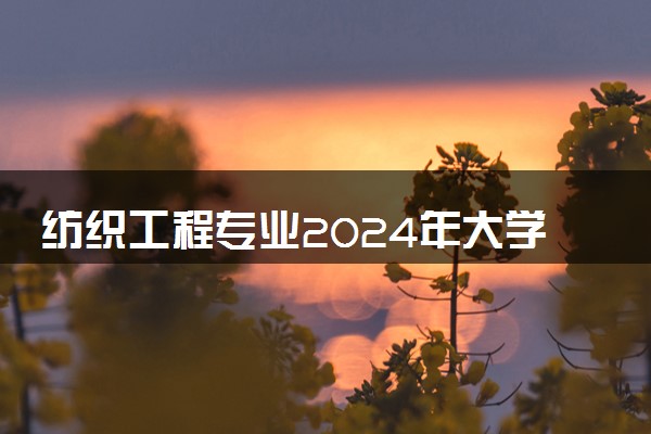 纺织工程专业2024年大学排名 最好的大学排行榜
