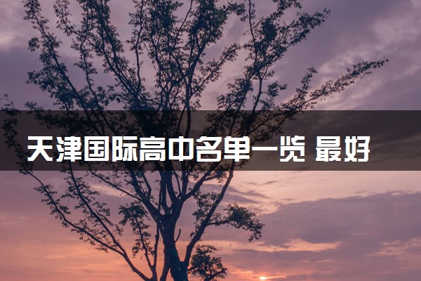 天津国际高中名单一览 最好的是哪所