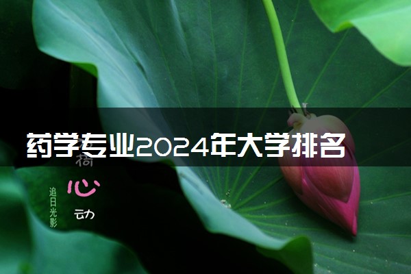 药学专业2024年大学排名 最好的大学排行榜