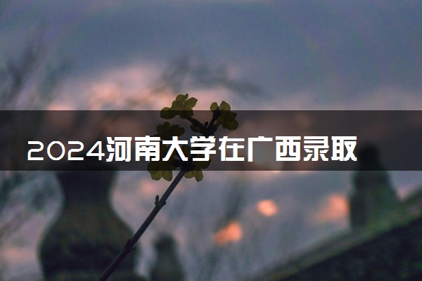 2024河南大学在广西录取分数线 各专业分数及位次
