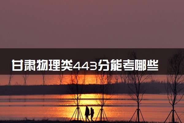 甘肃物理类443分能考哪些大学 2025考生稳上的大学名单