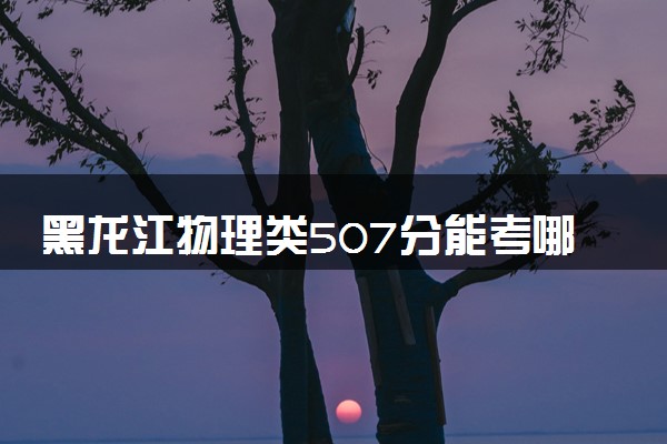 黑龙江物理类507分能考哪些大学 2025考生稳上的大学名单