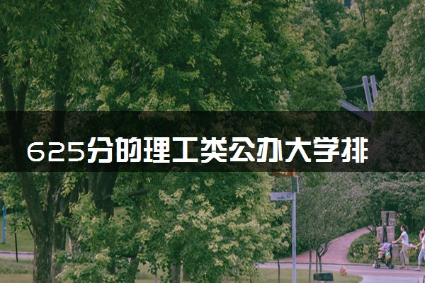 625分的理工类公办大学排行榜（2025考生参考)