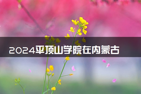 2024平顶山学院在内蒙古录取分数线 各专业分数及位次