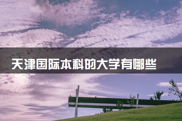 天津国际本科的大学有哪些 具体院校名单一览