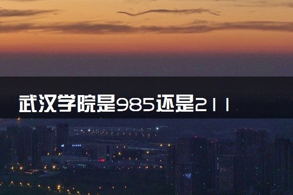 武汉学院是985还是211 含金量怎么样