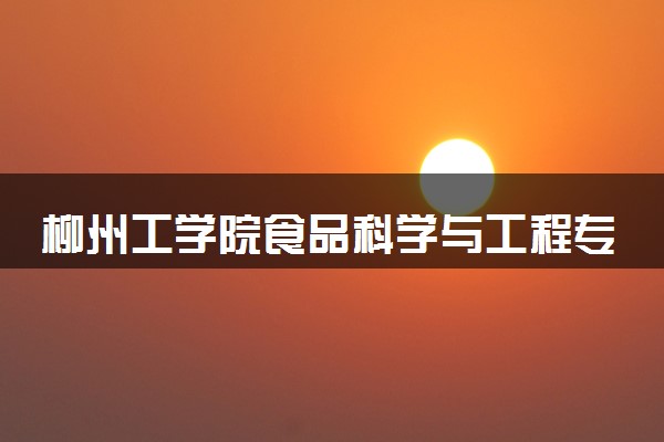 柳州工学院食品科学与工程专业怎么样 录取分数线多少