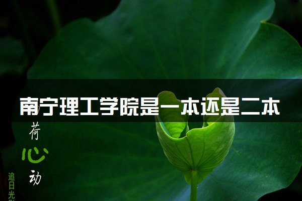 南宁理工学院是一本还是二本 算好大学吗
