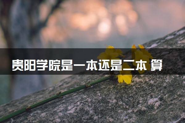贵阳学院是一本还是二本 算好大学吗