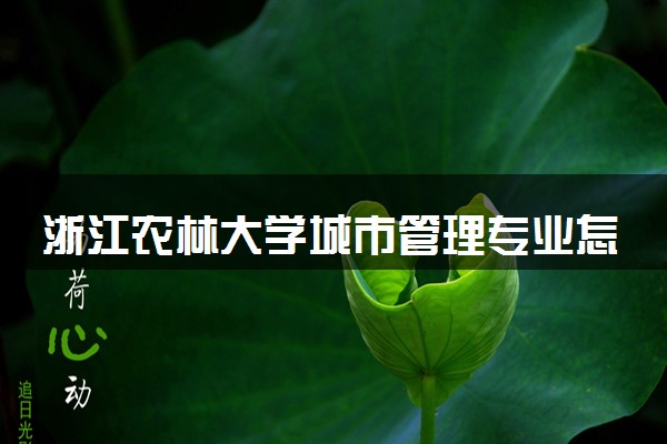 浙江农林大学城市管理专业怎么样 录取分数线多少