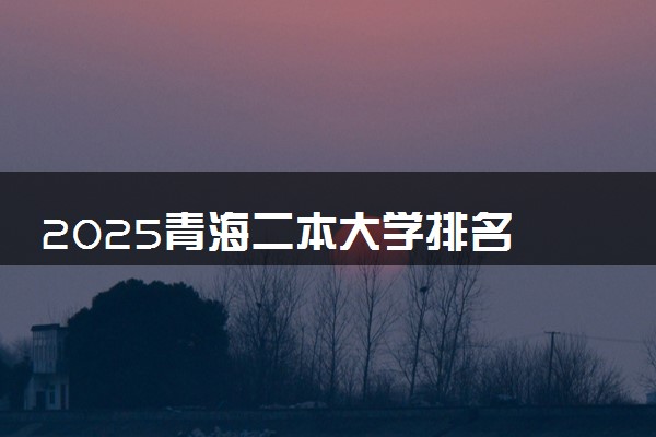 2025青海二本大学排名 最低录取分数线是多少