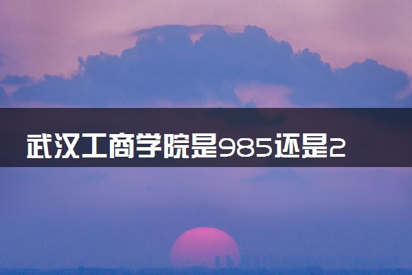 武汉工商学院是985还是211 含金量怎么样