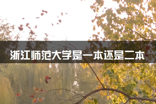 浙江师范大学是一本还是二本 算好大学吗