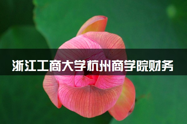浙江工商大学杭州商学院财务管理专业怎么样 录取分数线多少
