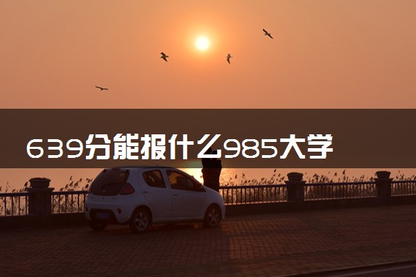 639分能报什么985大学 2025推荐院校