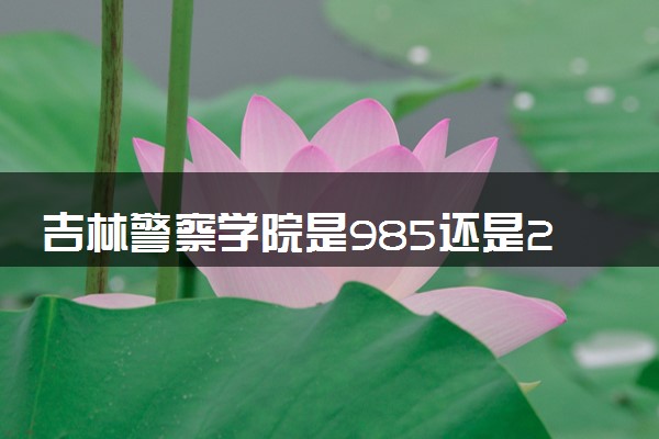 吉林警察学院是985还是211 含金量怎么样