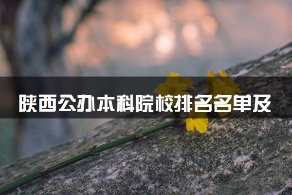 陕西公办本科院校排名名单及分数线(2025年参考)