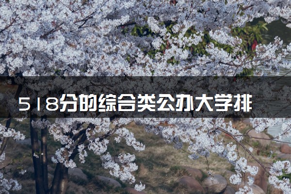 518分的综合类公办大学排行榜（2025考生参考)