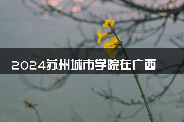 2024苏州城市学院在广西录取分数线 各专业分数及位次