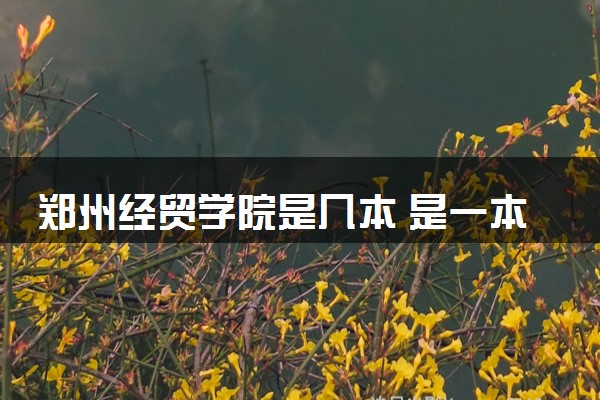 郑州经贸学院是几本 是一本还是二本大学