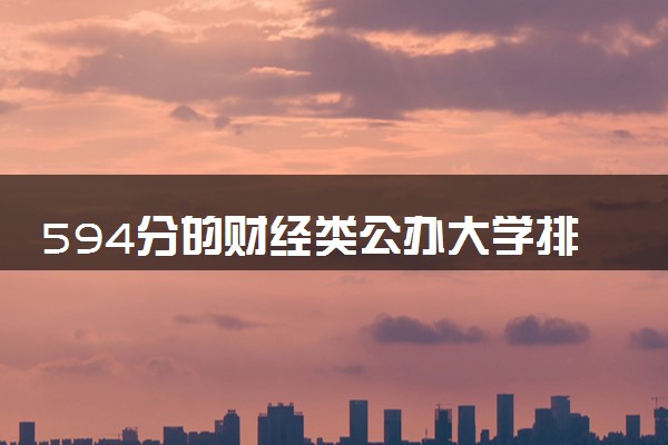 594分的财经类公办大学排行榜（2025考生参考)