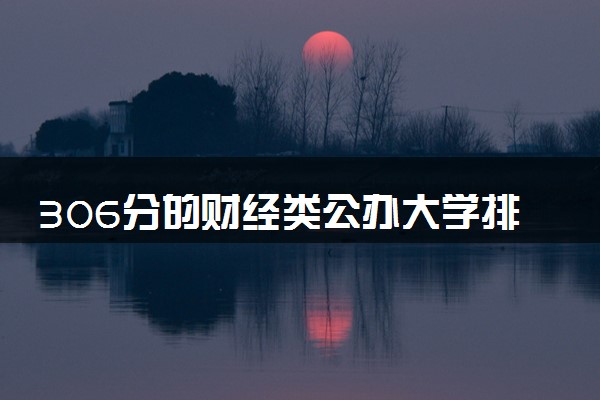 306分的财经类公办大学排行榜（2025考生参考)