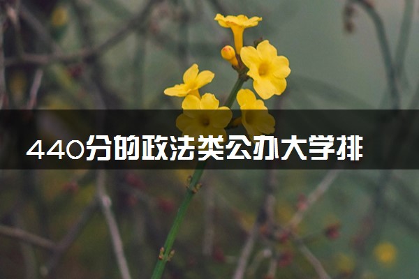 440分的政法类公办大学排行榜（2025考生参考)