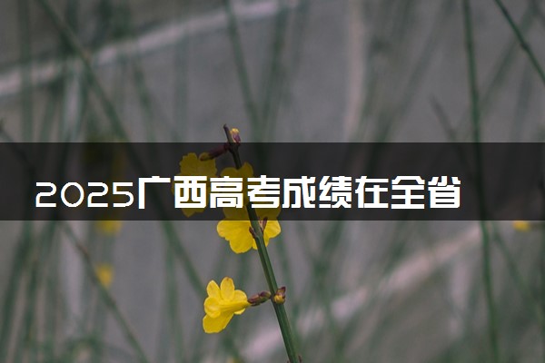 2025广西高考成绩在全省排名怎么查 位次查询方法