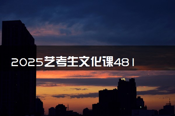 2025艺考生文化课481分能上上海财经大学吗