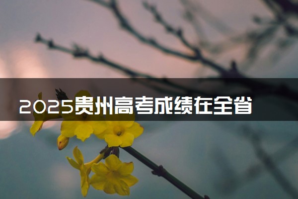 2025贵州高考成绩在全省排名怎么查 位次查询方法