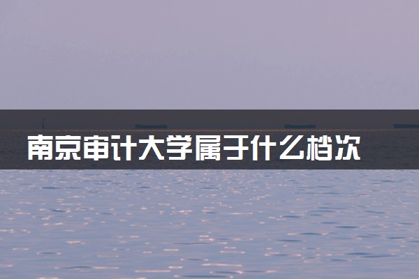 南京审计大学属于什么档次 学校好不好