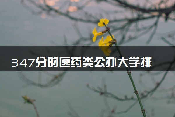 347分的医药类公办大学排行榜（2025考生参考)