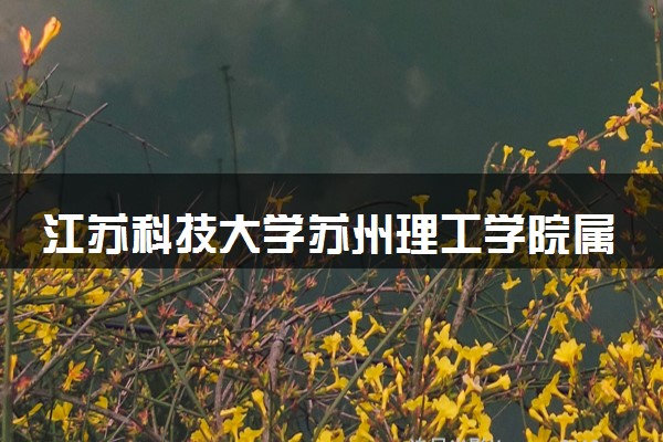 江苏科技大学苏州理工学院属于什么档次 学校好不好