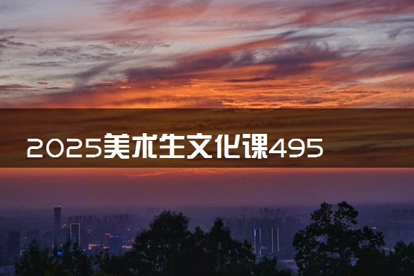 2025美术生文化课495分能上深圳职业技术大学吗