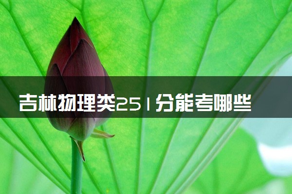 吉林物理类251分能考哪些大学 2025考生稳上的大学名单