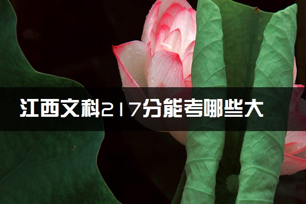 江西文科217分能考哪些大学 2025考生稳上的大学名单