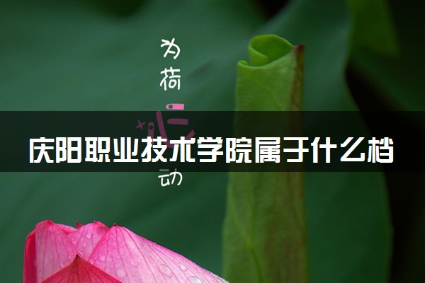 庆阳职业技术学院属于什么档次 学校好不好
