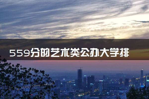 559分的艺术类公办大学排行榜（2025考生参考)