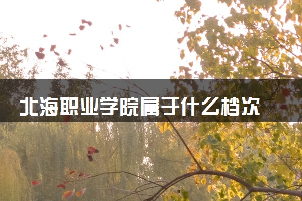 北海职业学院属于什么档次 学校好不好