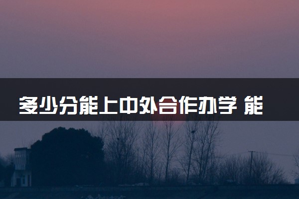 多少分能上中外合作办学 能获得双学位吗
