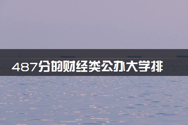 487分的财经类公办大学排行榜（2025考生参考)
