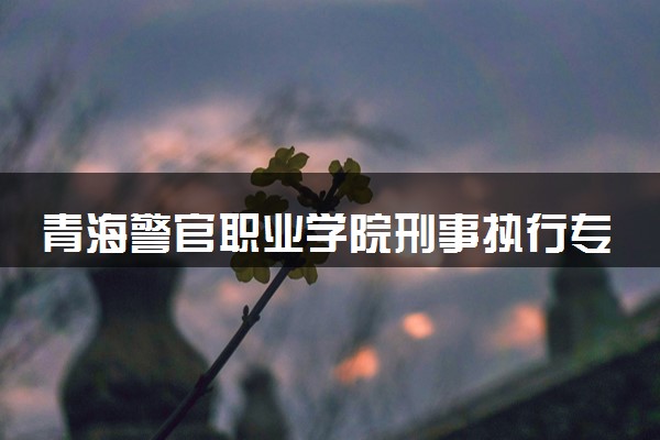 青海警官职业学院刑事执行专业怎么样 录取分数线多少