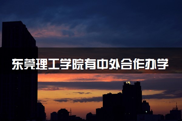 东莞理工学院有中外合作办学吗 录取分数线是多少