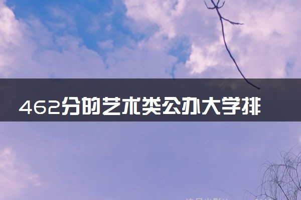 462分的艺术类公办大学排行榜（2025考生参考)