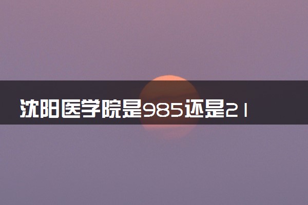 沈阳医学院是985还是211 含金量怎么样