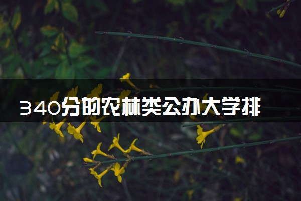 340分的农林类公办大学排行榜（2025考生参考)