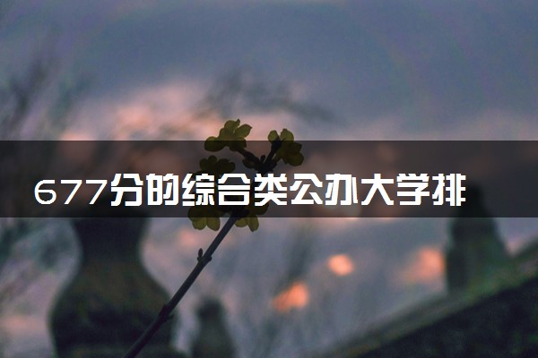 677分的综合类公办大学排行榜（2025考生参考)