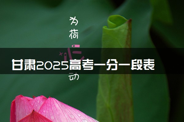 甘肃2025高考一分一段表汇总 排名统计一览