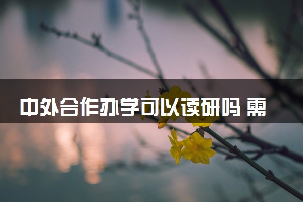 中外合作办学可以读研吗 需要什么条件